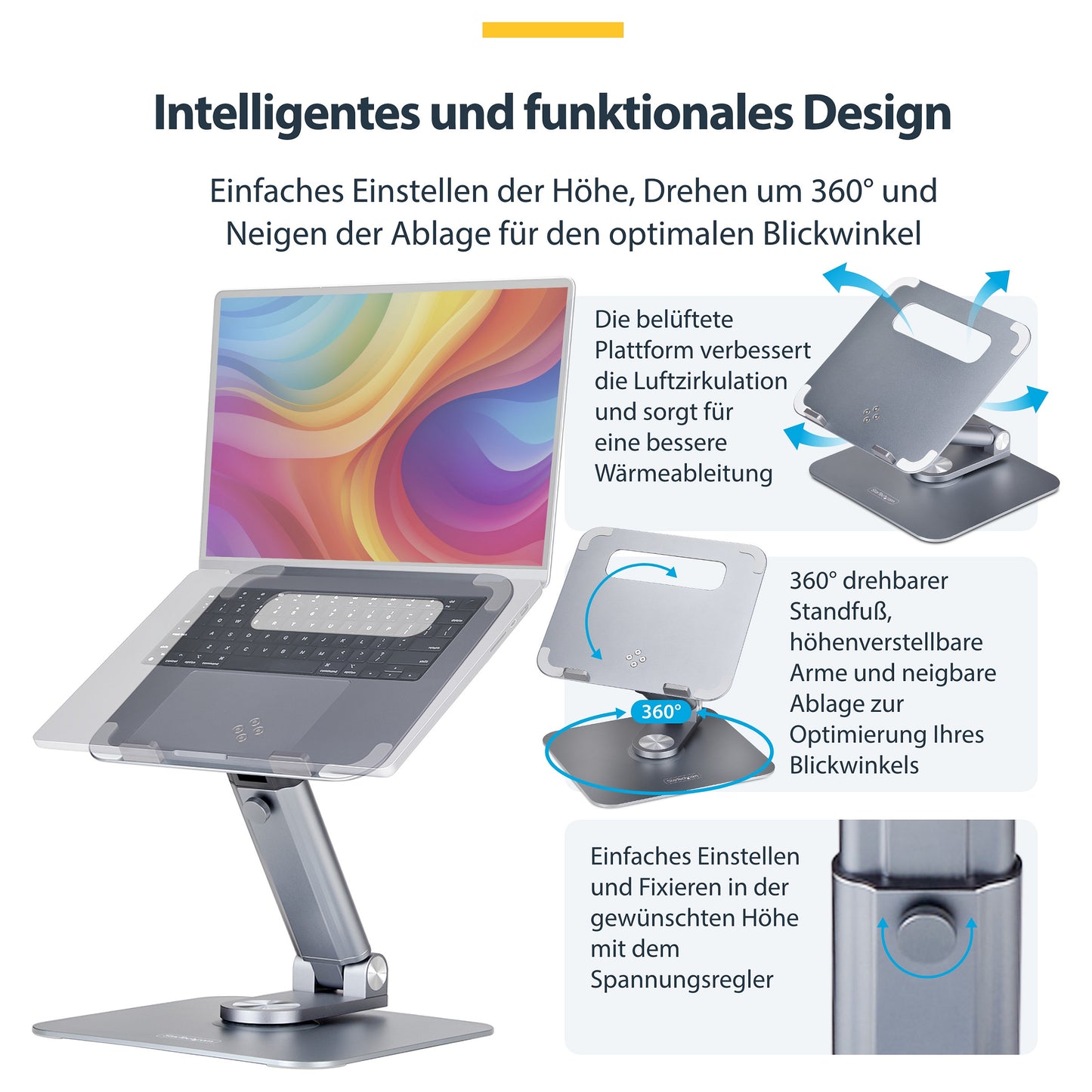 D StarTech TELESCOPIC LAPTOP STAND/RISER