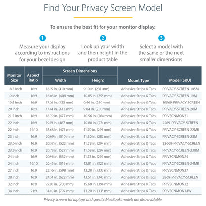 StarTech 34IN. MONITOR PRIVACY SCREEN