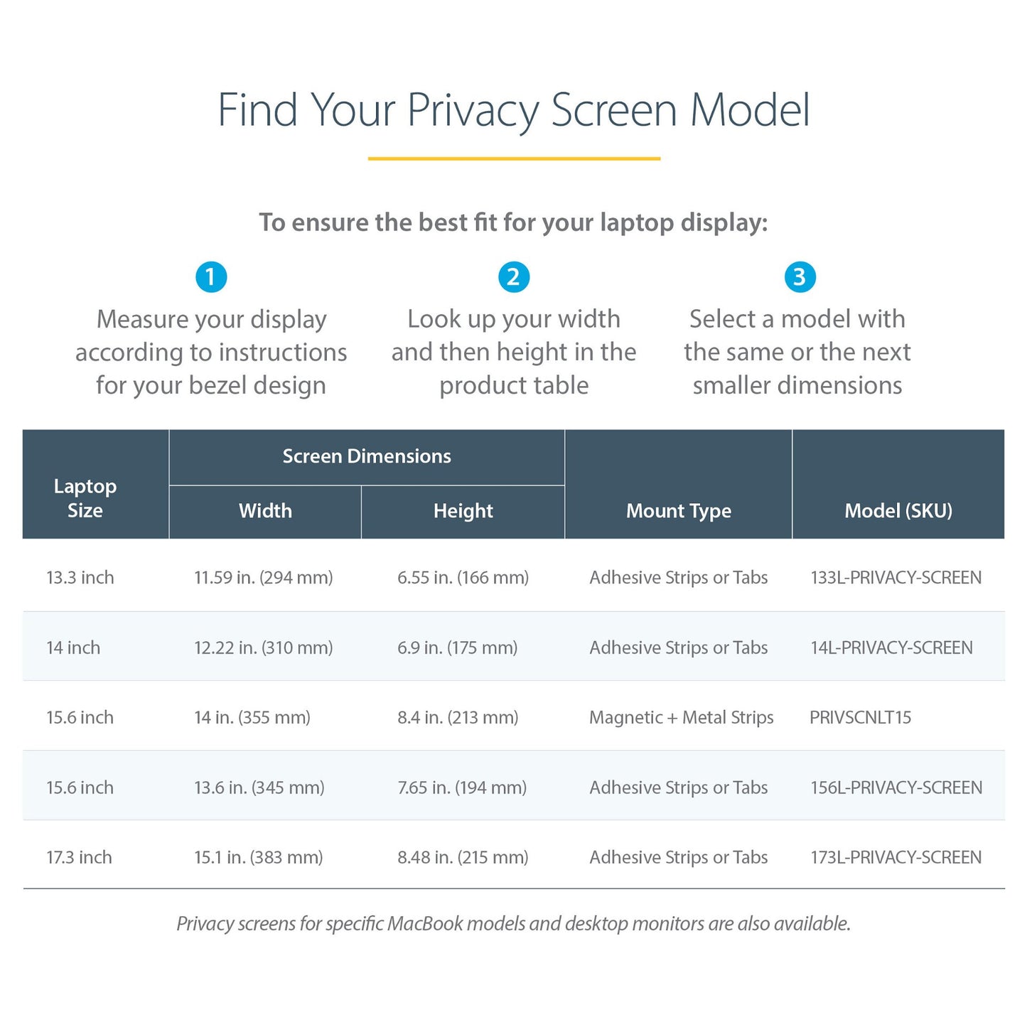 StarTech 15IN LAPTOP PRIVACY SCREEN