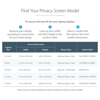 StarTech 15IN LAPTOP PRIVACY SCREEN