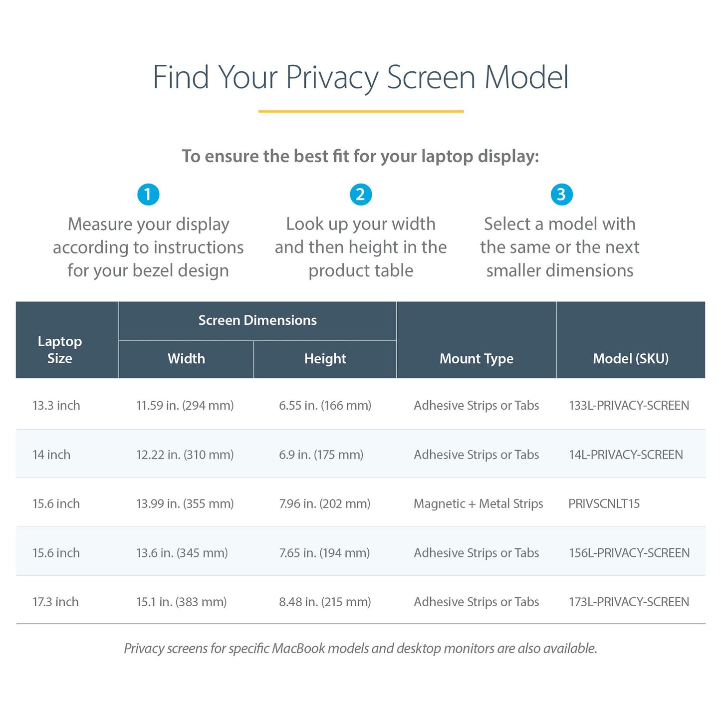 StarTech 133L-PRIVACY-SCREEN