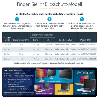 StarTech 24-INCH GOLD PRIVACY SCREEN