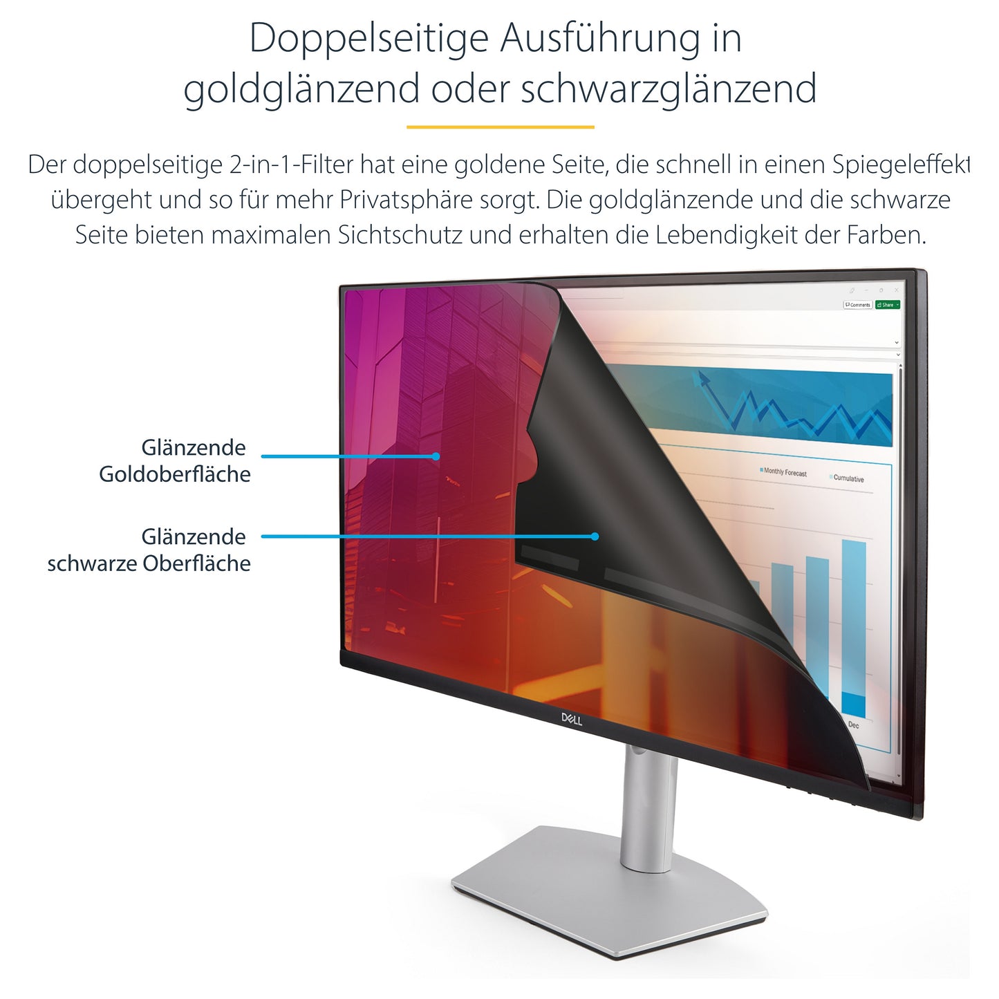 StarTech 24-INCH GOLD PRIVACY SCREEN