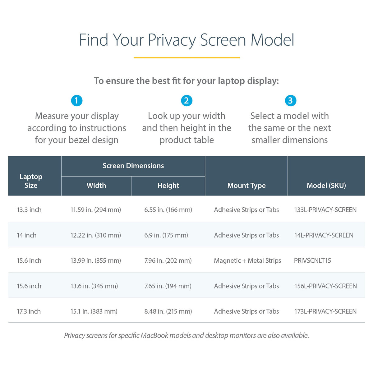 StarTech 15.6IN LAPTOP PRIVACY SCREEN