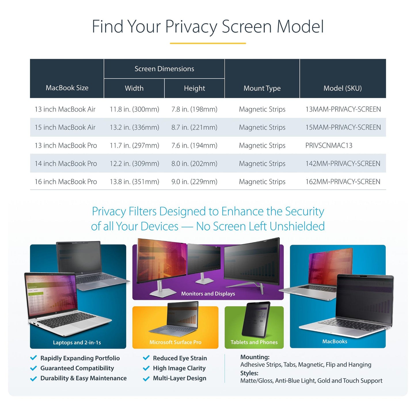 StarTech 13IN MACBOOK PRIVACY SCREEN