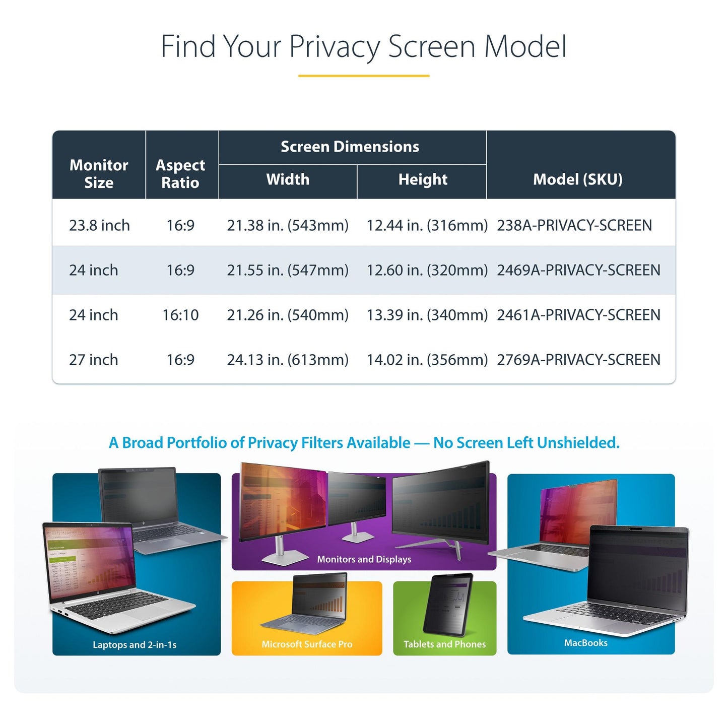 StarTech 24IN MONITOR PRIVACY SCREEN