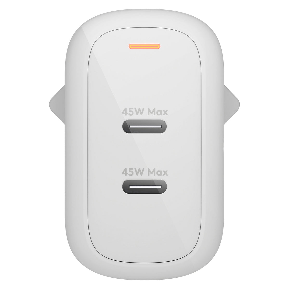 dbramante1928 re-charge - Netzteil - 45 Watt - PD, QC - 2 Ausgabeanschlussstellen (24 pin USB-C) - wei - Europa