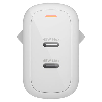 dbramante1928 re-charge - Netzteil - 45 Watt - PD, QC - 2 Ausgabeanschlussstellen (24 pin USB-C) - wei - Europa