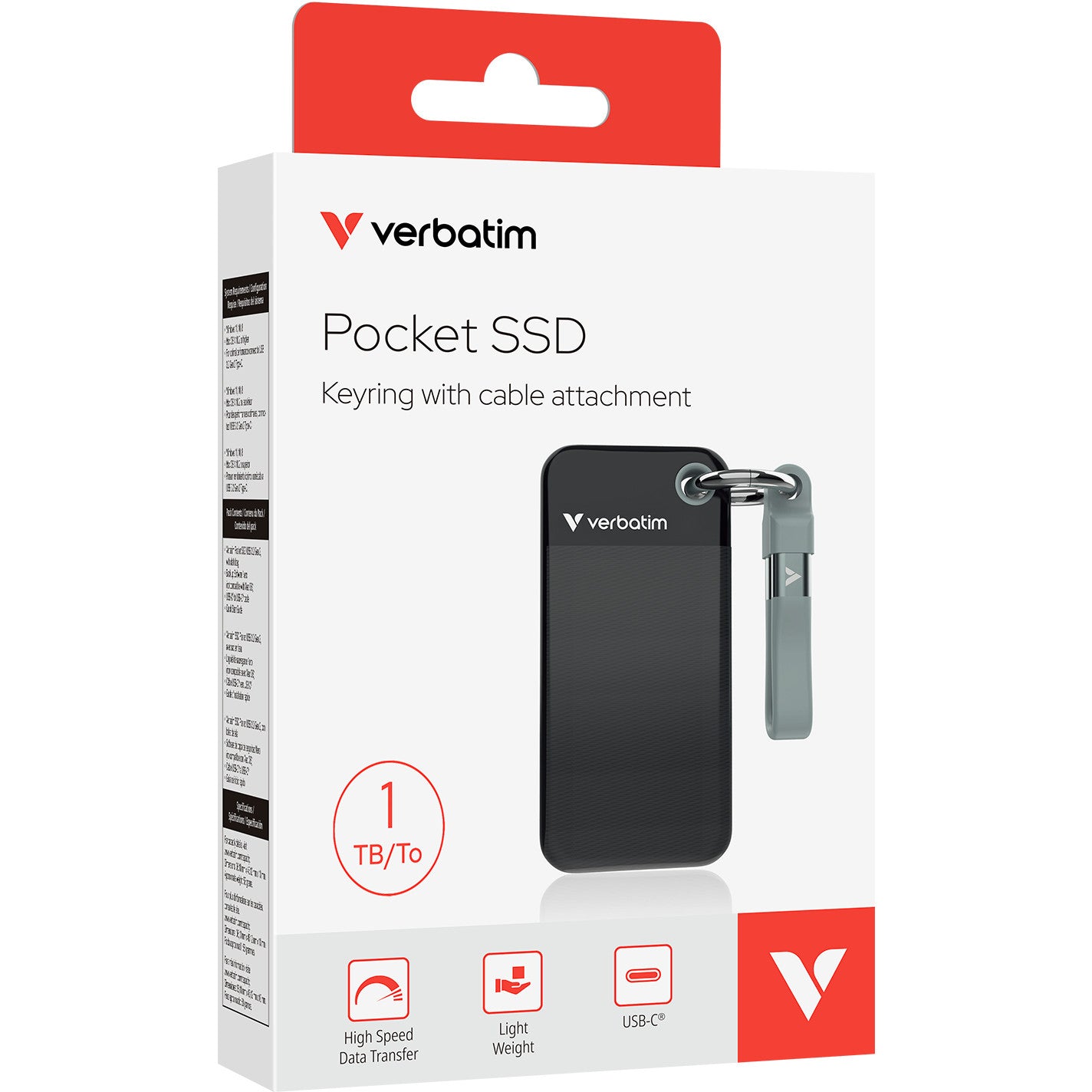 1TB Verbatim Pocket SSD USB 3.2 black/grey retail