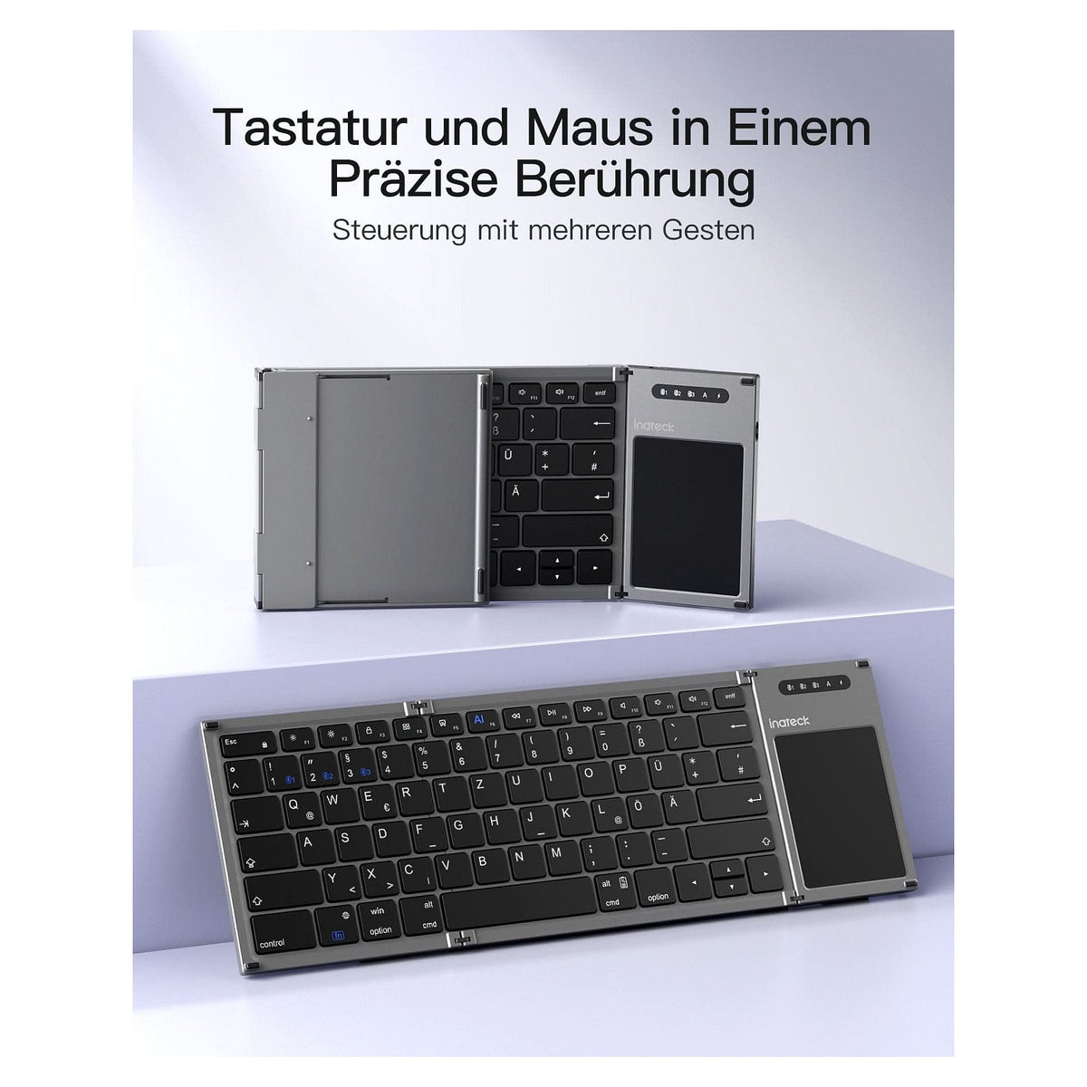 inateck Keyboard Tablet QWERTZ steel gray