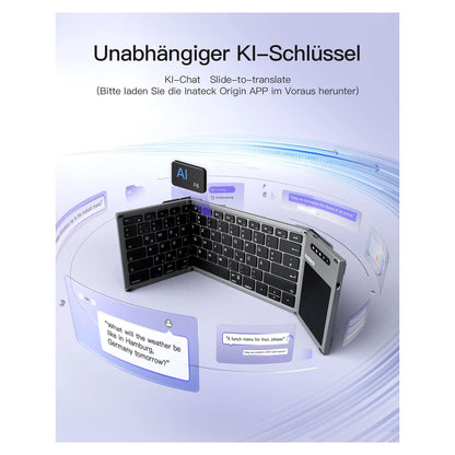 inateck Keyboard Tablet QWERTZ steel gray
