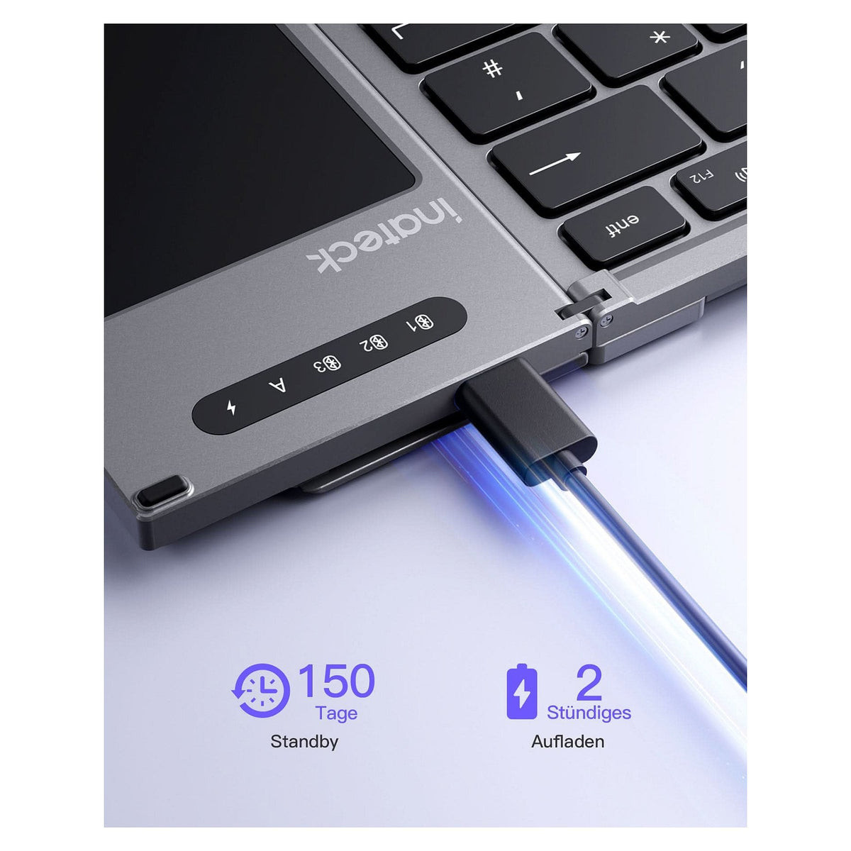 inateck Keyboard Tablet QWERTZ steel gray