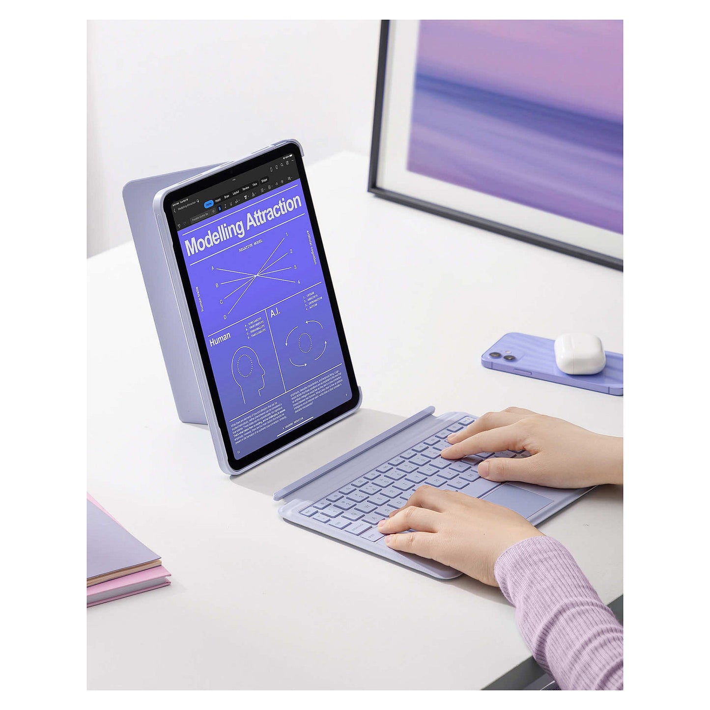 inateck Keyboard iPad 11" iPad Air 4/5Gen.Com. QWERTZ purple
