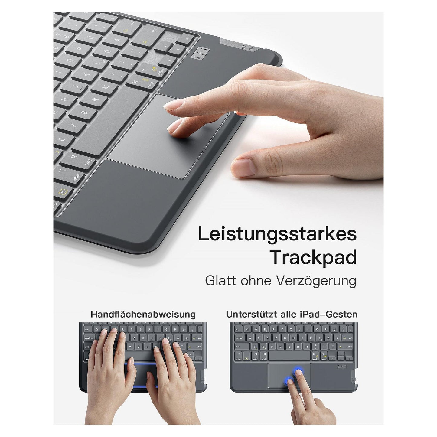 inateck Keyboard iPad 11" iPad 10th Gen. Com. QWERTZ gray