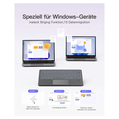 inateck Keyboard Surface gray, Sureface GO 1-4 Com. QWERTZ