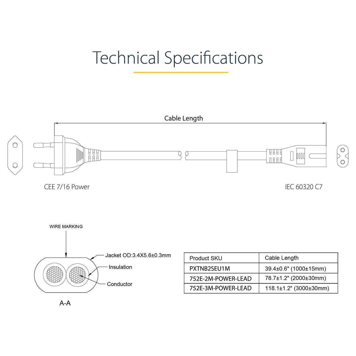 StarTech LAPTOP POWER CORD - 18 AWG