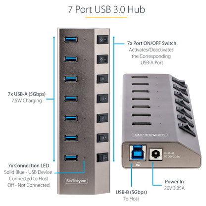 StarTech 7-PT USB HUB W/ON/OFF SWITCHES