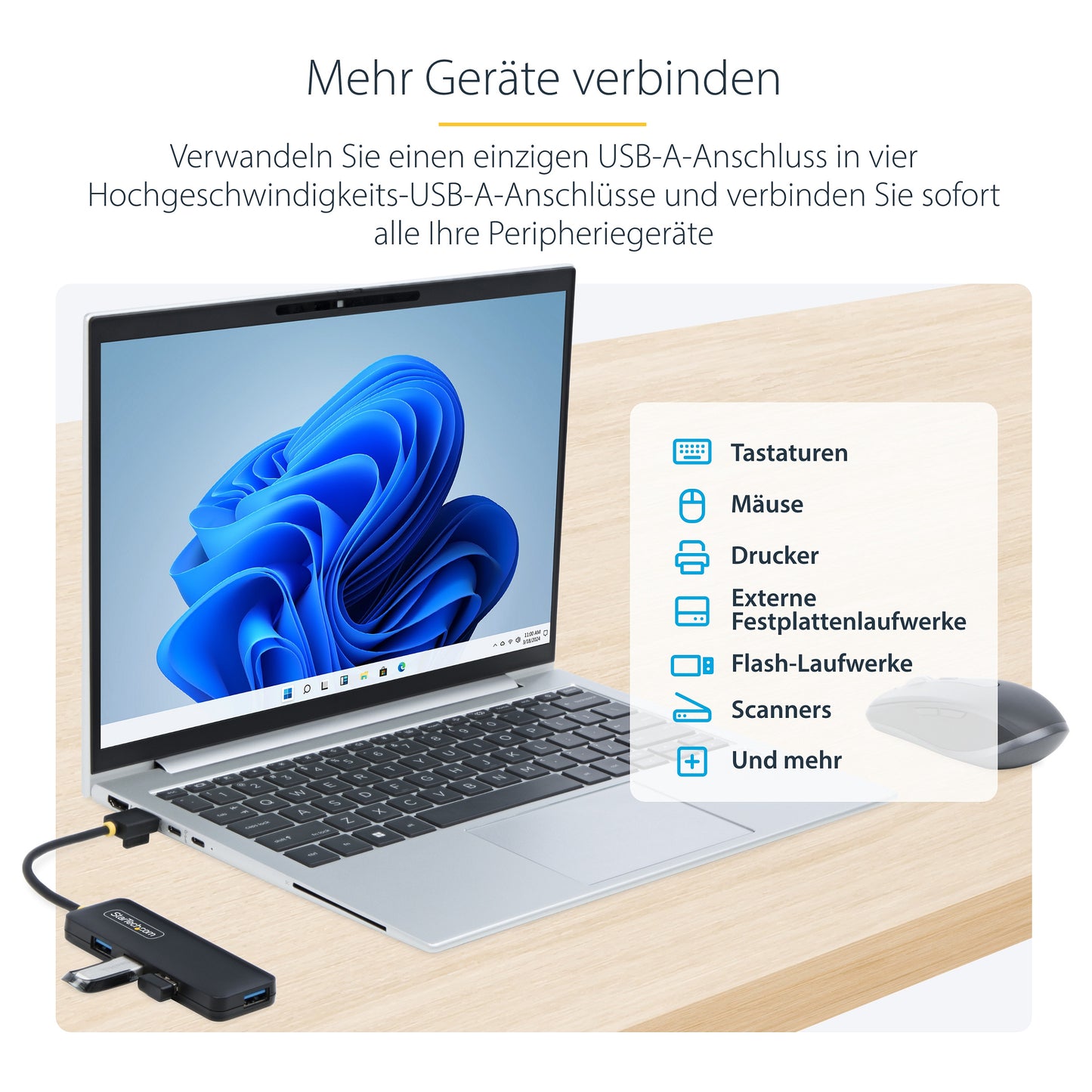 StarTech 4-PORT USB-A HUB 5GBPS PORTABLE