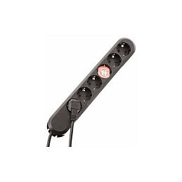 BACHMANN SMART Steckdosenleiste 6x Schutzkontakt schwarz 5m
