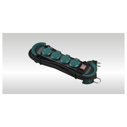 BACHMANN HOOK Outdoor 4x Schutzkontakt Kunststoff mit Schalter und Klappdeckeln IP44 4m
