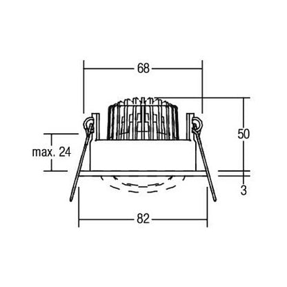Brumberg 12353073 EB-Strahler DAMITA rund ws 830 6W 350mA IP65 schwenk