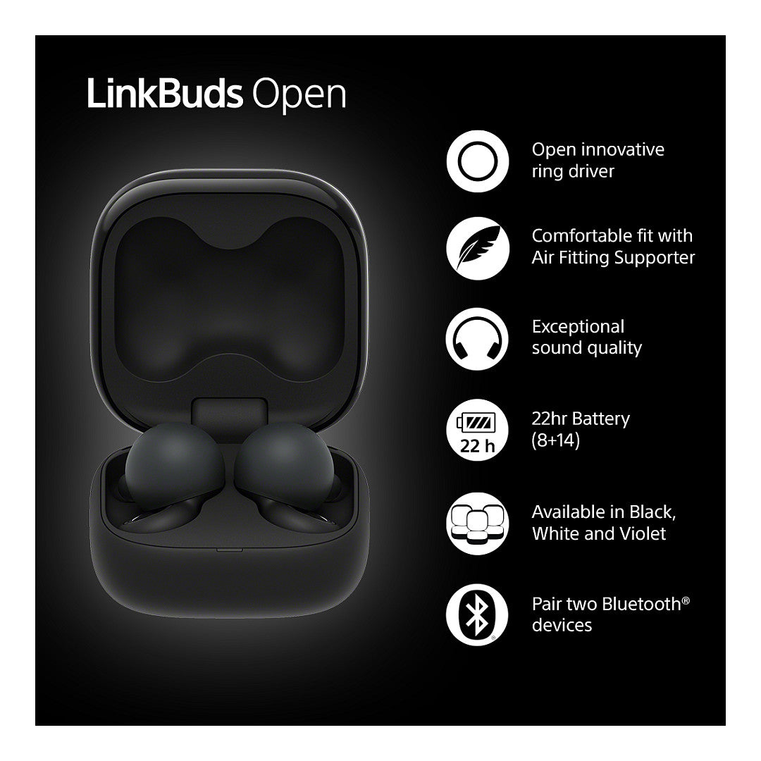 Sony LinkBuds Open True Wireless-Headphones black
