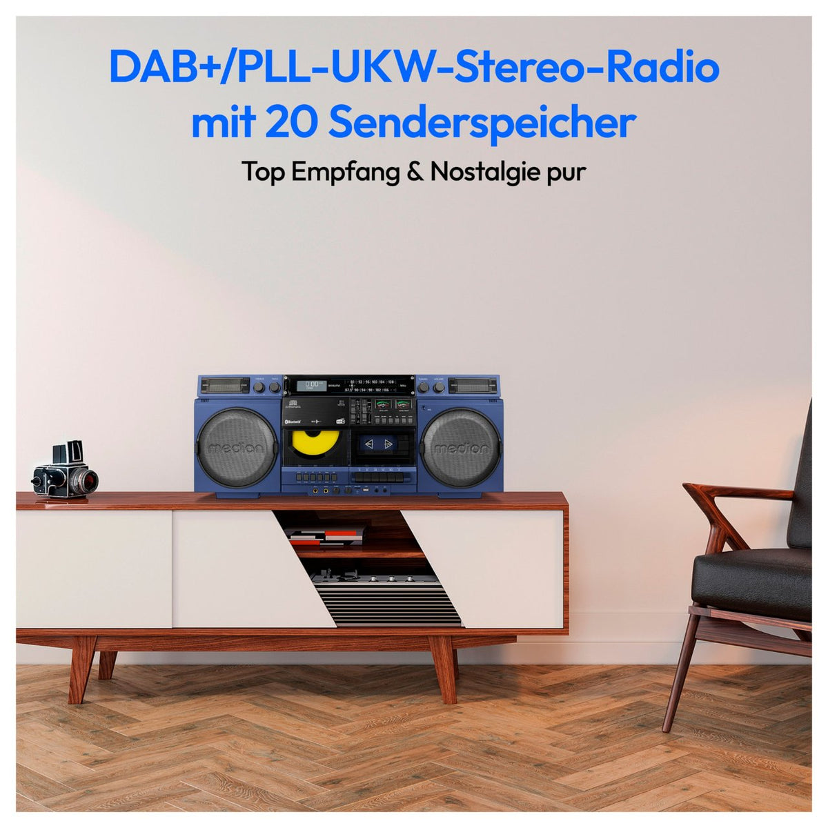 Medion LIFE® P66538 Retro-Boombox blau