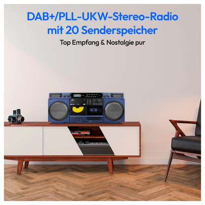 Medion LIFE® P66538 Retro-Boombox blau