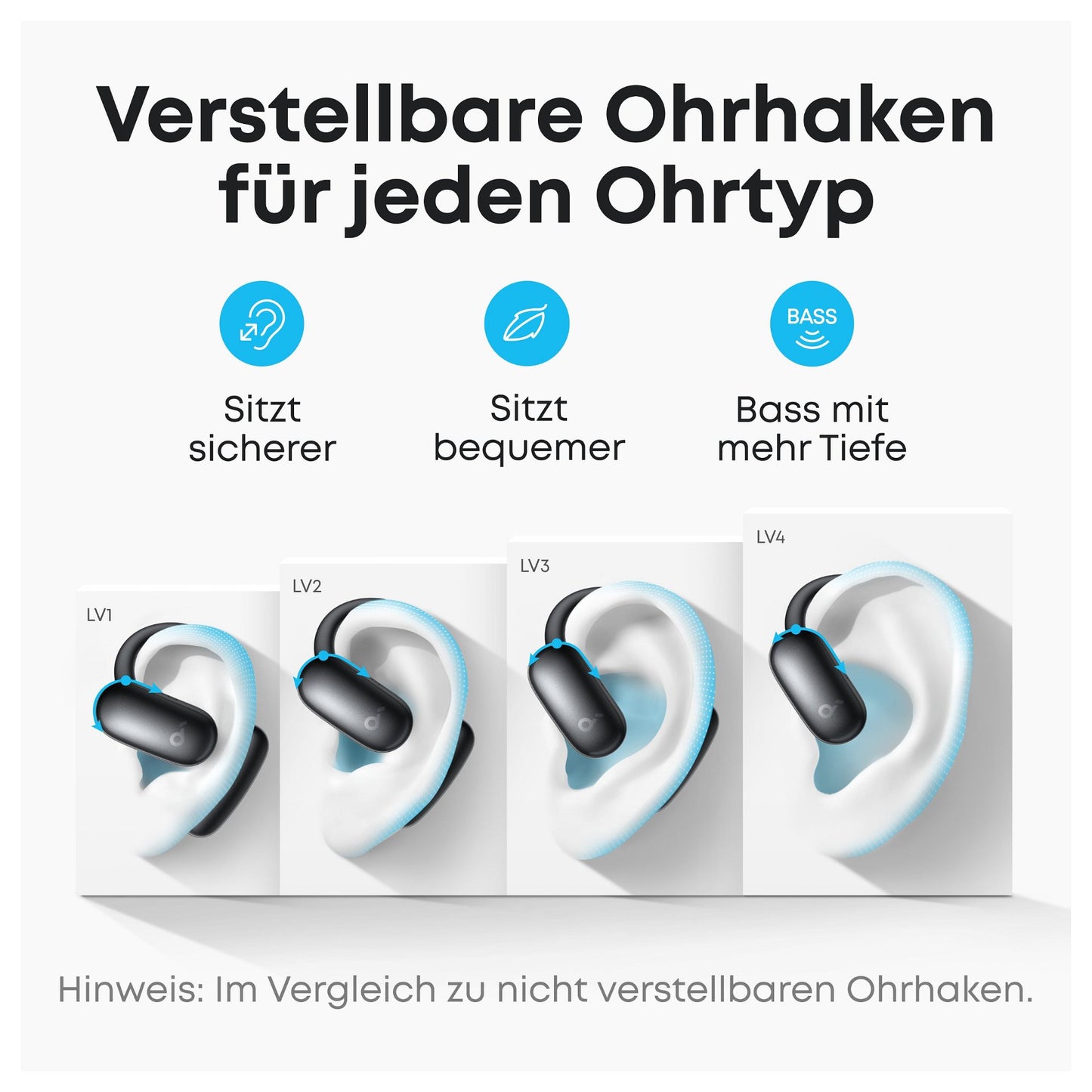 ANKER Soundcore AeroFit 2 AI black Open-Ear-Kopfhrer 35 Stunden Wiedergabezeit IP55 inkl. KI Assisent und bersetzung