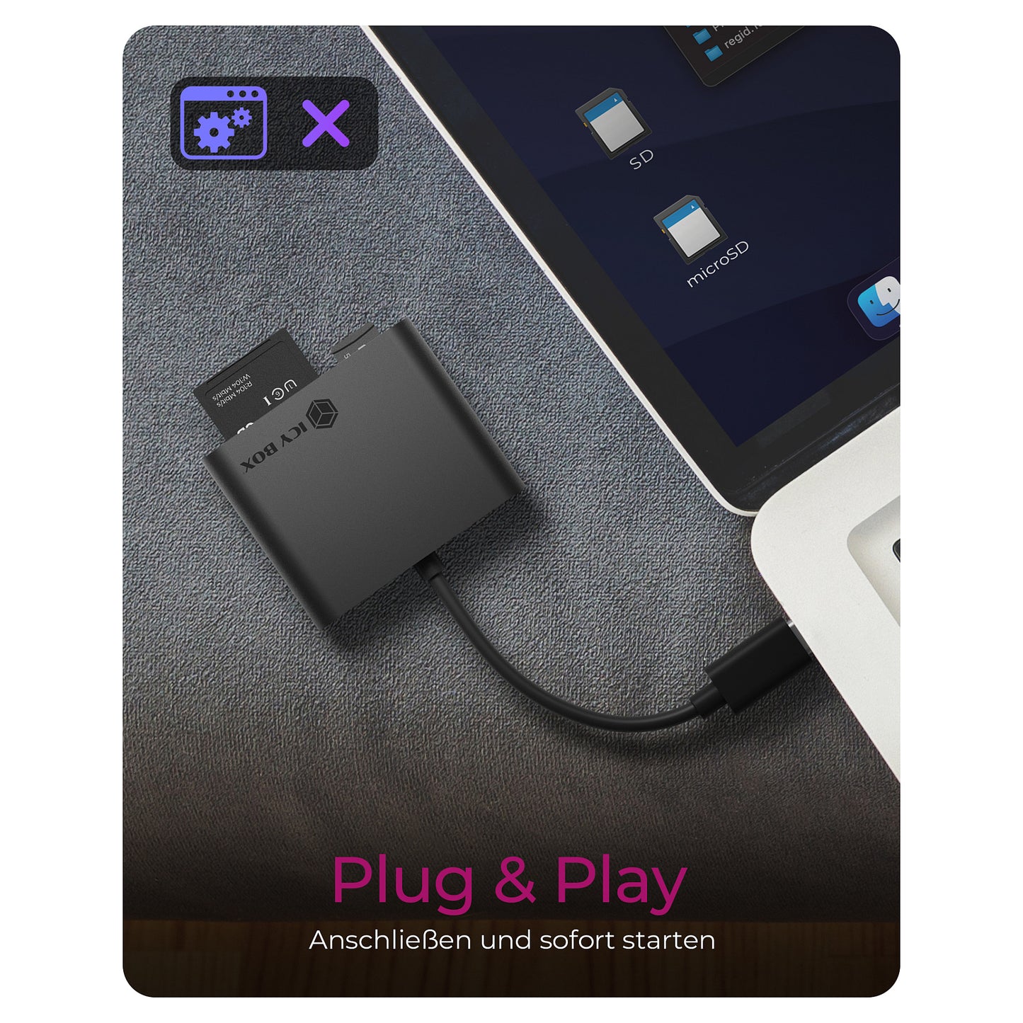 Adapter IcyBox ext. Multi Kartenleser Type-C USB 3.0 extern retail