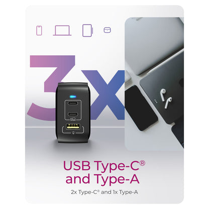 3-Port IcyBox 65W GaN mit PD 3.0