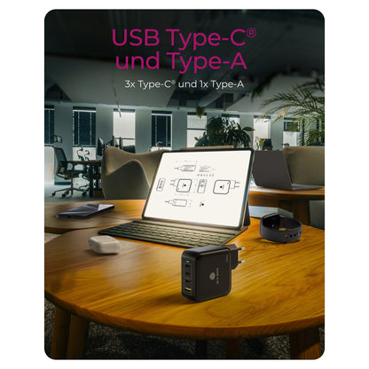 4-Port IcyBox 100W GaN mit PD 3.0