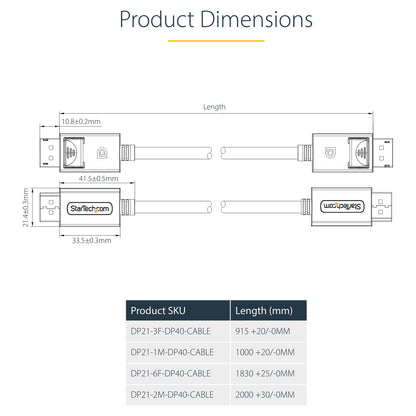 VESA-CERTIFIED DP 2.1 CABLE 2m
