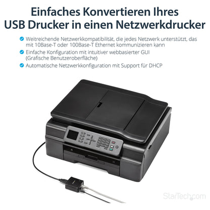 USB Network LPR print Server 10/100Mbps