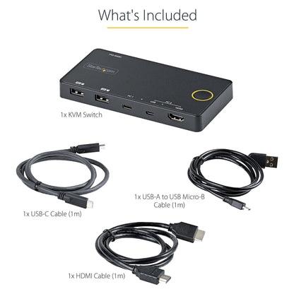 2 PORT HYBRID USB-C KVM SWITCH