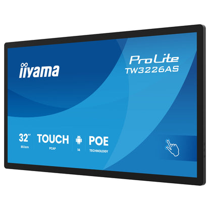 80,1cm/31,5" (1920x1080) iiyama ProLite TW3226AS-B3P 16:9 VA 8ms 60Hz HDMI USB LAN PoE VESA Speaker Black