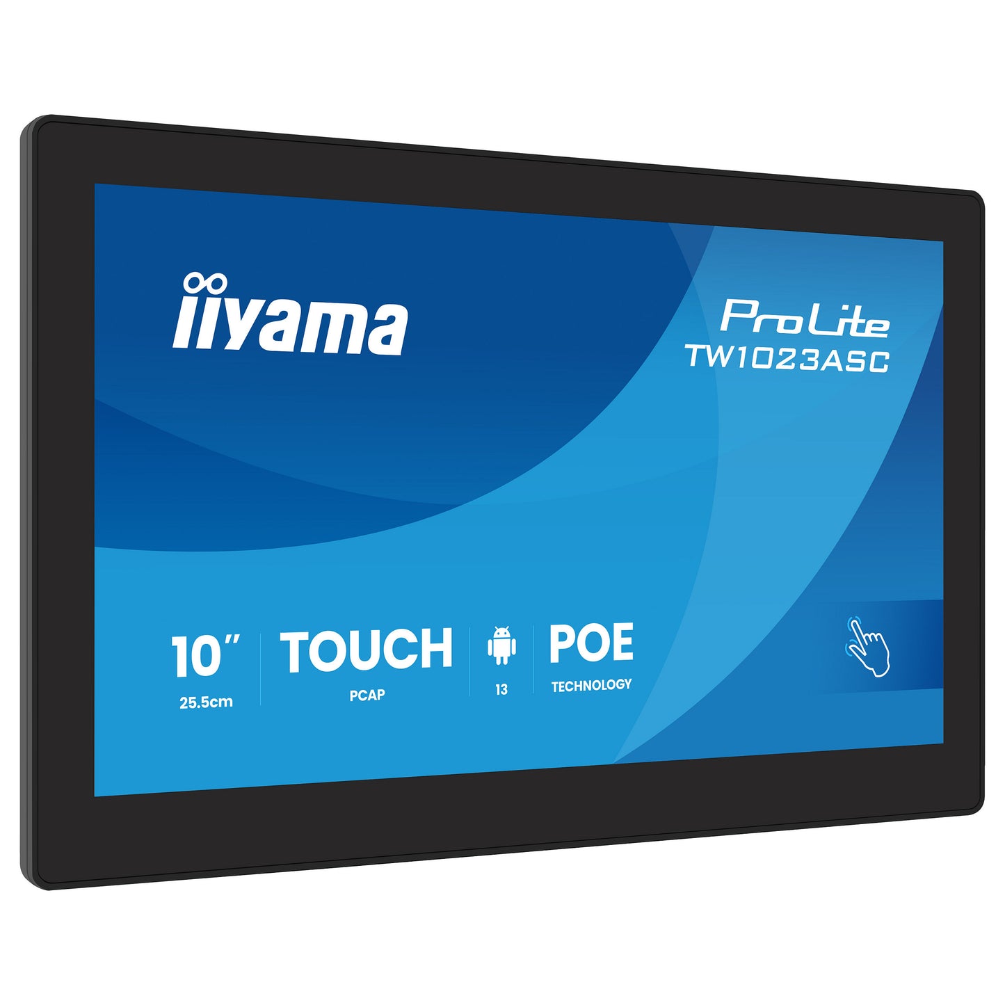 25,5cm/10,1" (1280x800) iiyama ProLite TW1023ASC-B3P 16:10 IPS 25ms 60Hz HDMI USB LAN PoE Webcam Mic Speaker Black