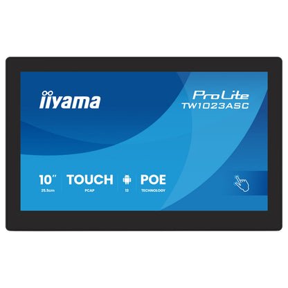 25,5cm/10,1" (1280x800) iiyama ProLite TW1023ASC-B3P 16:10 IPS 25ms 60Hz HDMI USB LAN PoE Webcam Mic Speaker Black
