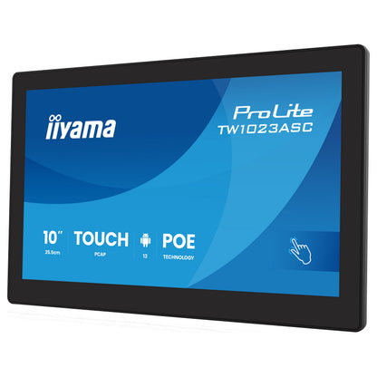 25,5cm/10,1" (1280x800) iiyama ProLite TW1023ASC-B3P 16:10 IPS 25ms 60Hz HDMI USB LAN PoE Webcam Mic Speaker Black