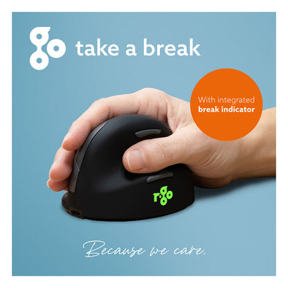 R-Go HE Break Small Wireless Bluetooth, Ergonomische Maus Klein (Handlänge über 165mm), für Rechtshänder, Anti-RSI-Software