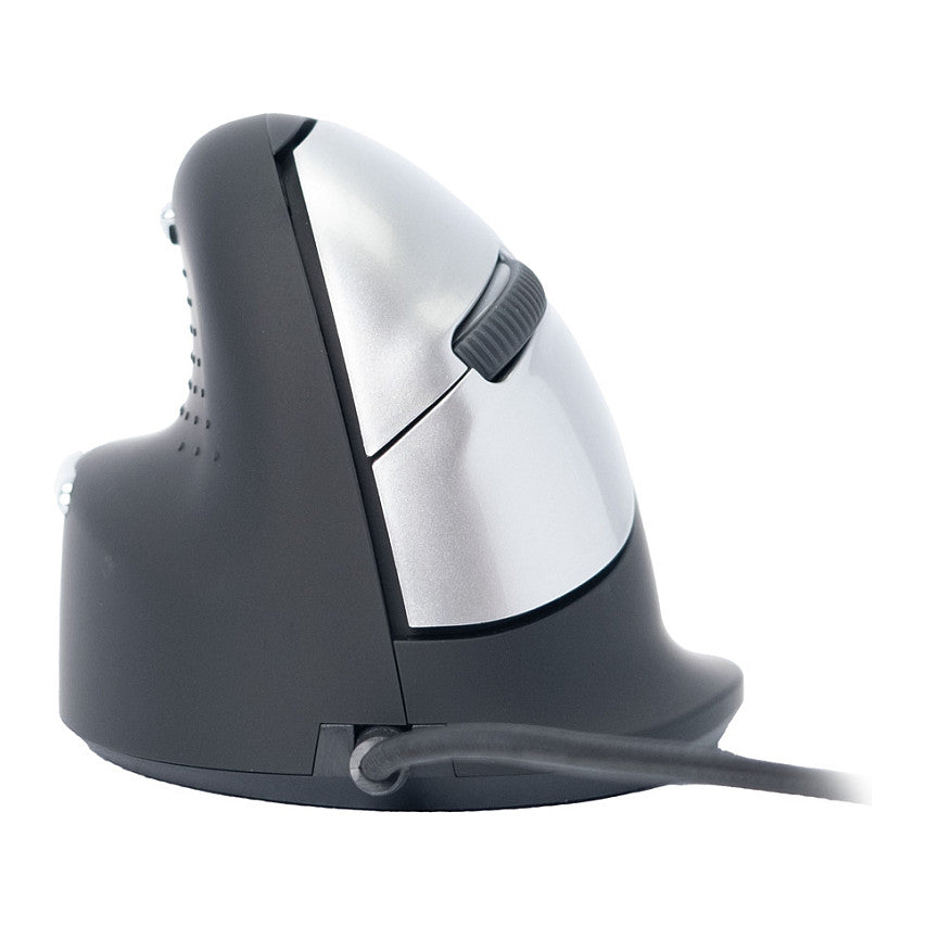 R-Go Maus HE ergonomisch links USB groß schw./silb