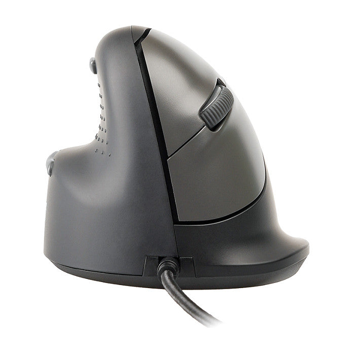 R-Go Maus HE ergonomisch links USB groß schw./silb