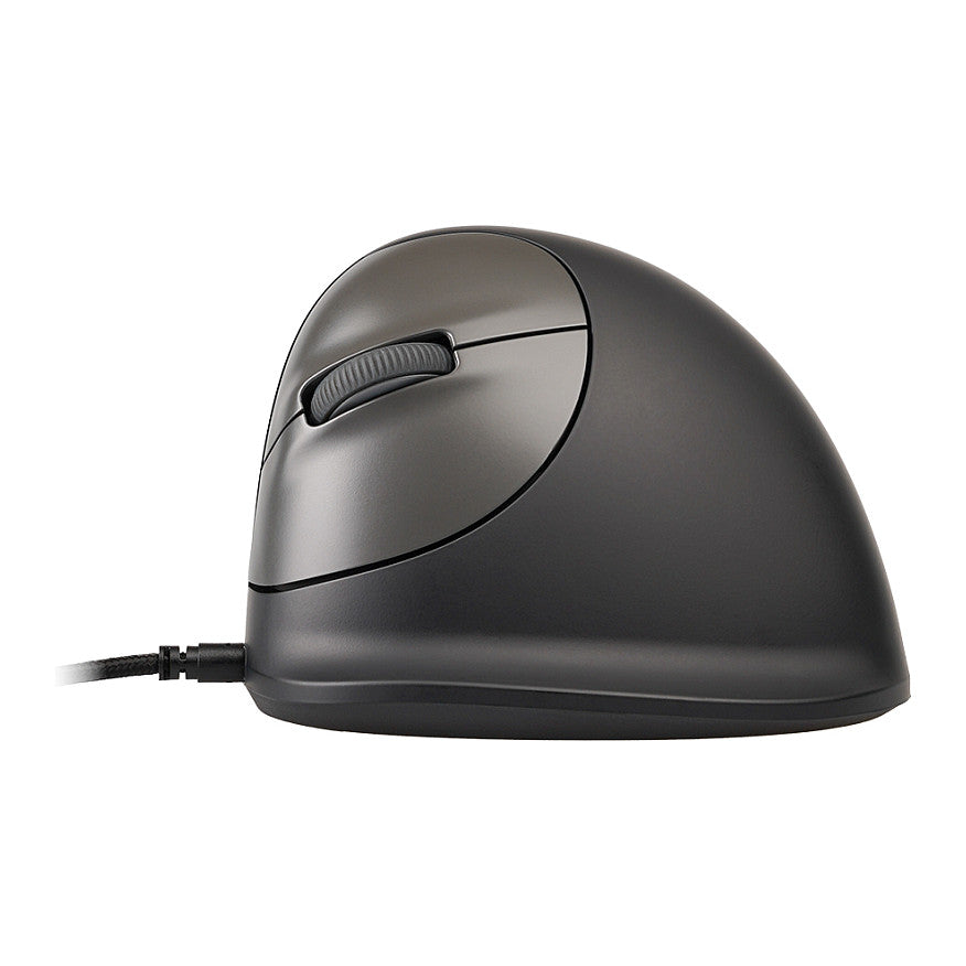 R-Go Maus HE ergonomisch links USB groß schw./silb