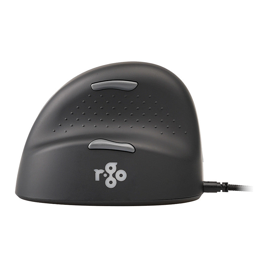 R-Go Maus HE ergonomisch links USB groß schw./silb