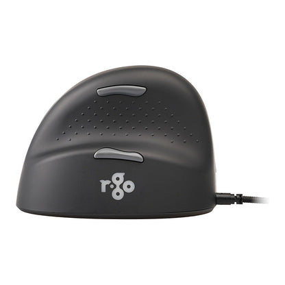 R-Go Maus HE ergonomisch links USB groß schw./silb