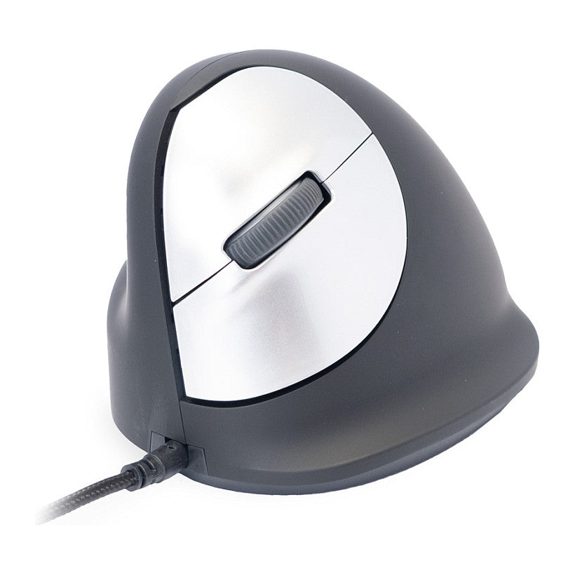 R-Go Maus HE ergonomisch links USB groß schw./silb
