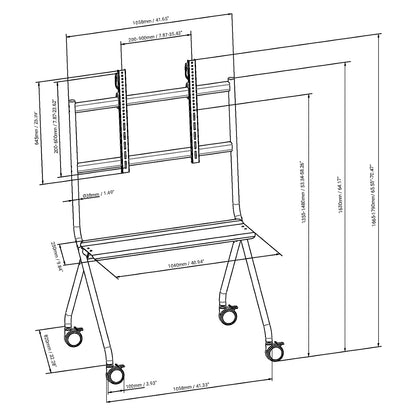 Vision VFM-F12 - Wagen - für LCD-Display - Staffelei-Stil - Stahl - mattschwarz - Bildschirmgröße: 139.7-254 cm (55 in-100 in)
