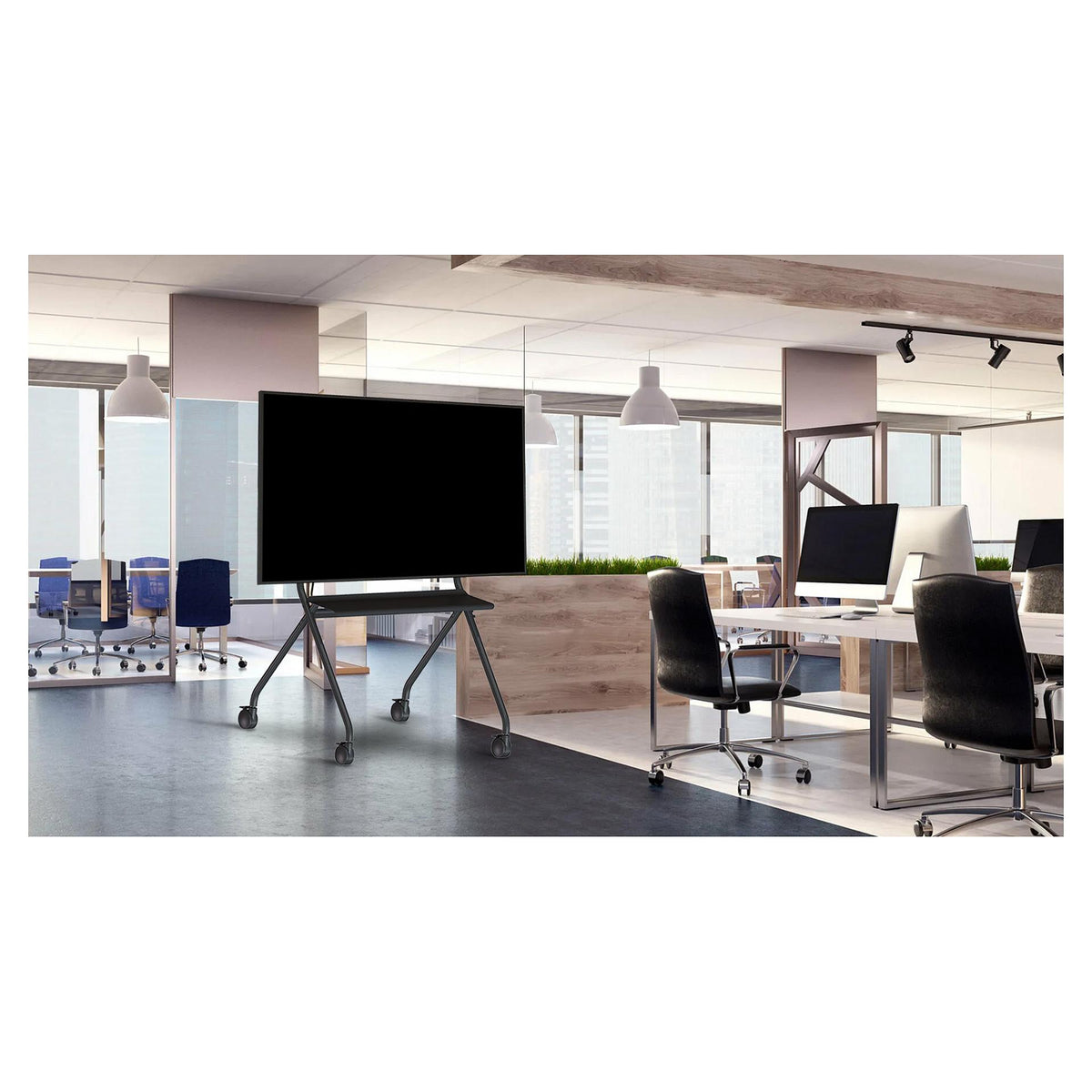 Vision VFM-F12 - Wagen - für LCD-Display - Staffelei-Stil - Stahl - mattschwarz - Bildschirmgröße: 139.7-254 cm (55 in-100 in)