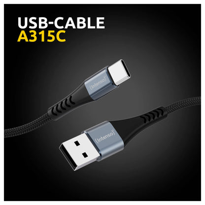Intenso USB Lade- + Datenkabel A315C USB-A > USB-C schwarz 1,5m