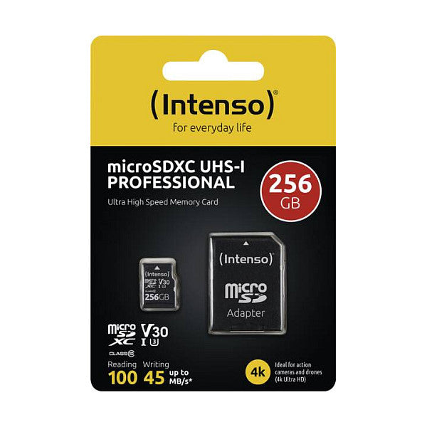 CARD Intenso UHS-I Professional 256 GB microSDXC (schwarz, UHS-I U3, Class 10)